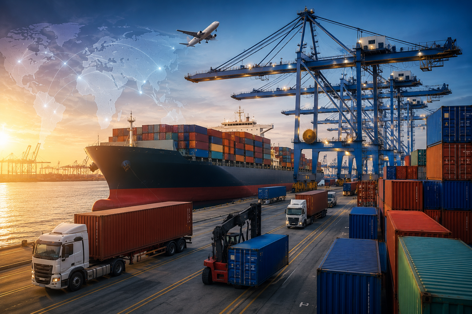 Import et export — conteneurs et transport de marchandises